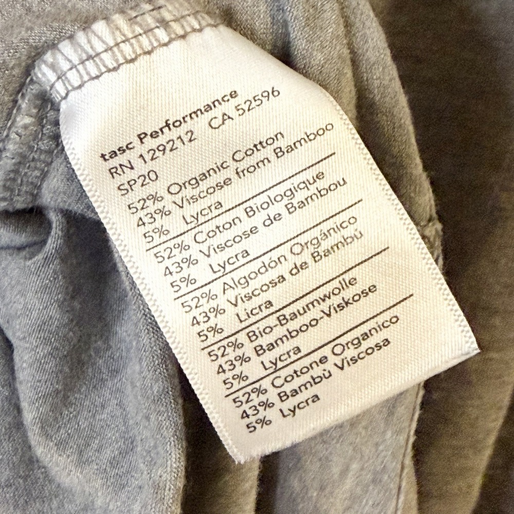 Tasc Shirt Mens S Gray Bamboo Cotton Blend Tagless Crew Performance Basic - Picture 6 of 7